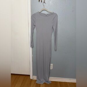 Haute Monde Light Gray blue Long Sleeve Dress